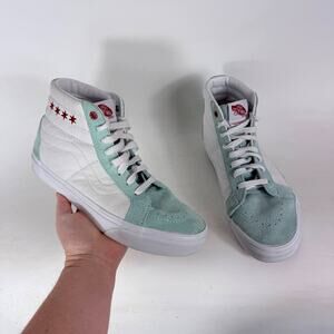 Vans Sk8-Hi Reissue Chicago Edition Athletic Sneakers Womens 9.5 Aqua White